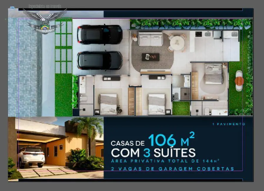 Casa de Condomínio com 3 quartos à venda, 145m2 em Águas Lindas, Ananindeua - PA - imagem 3 Foto 3 de Casa de Condomínio com 3 quartos à venda, 145m2 em Águas Lindas, Ananindeua - PA