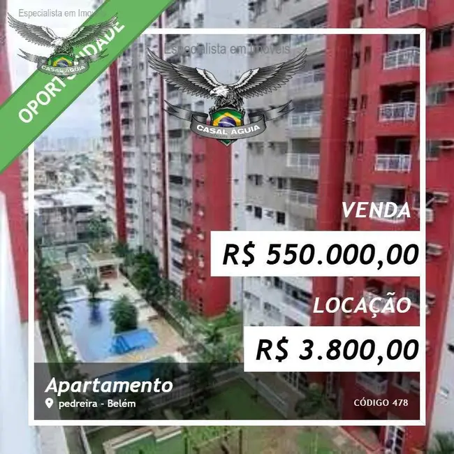 Foto 1 de Apartamento com 2 quartos à venda e para alugar, 61m2 em Pedreira, Belem - PA