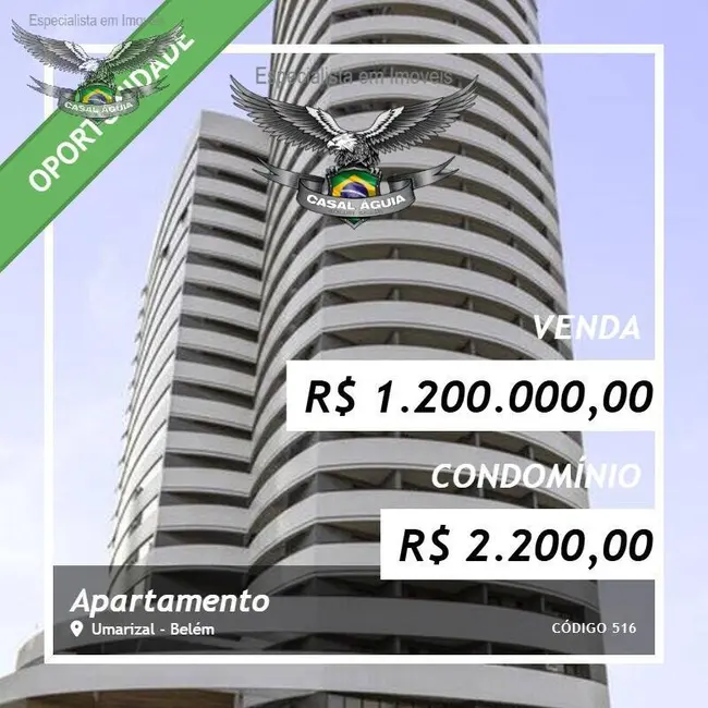 Foto 1 de Apartamento com 1 quarto à venda, 100m2 em Umarizal, Belem - PA