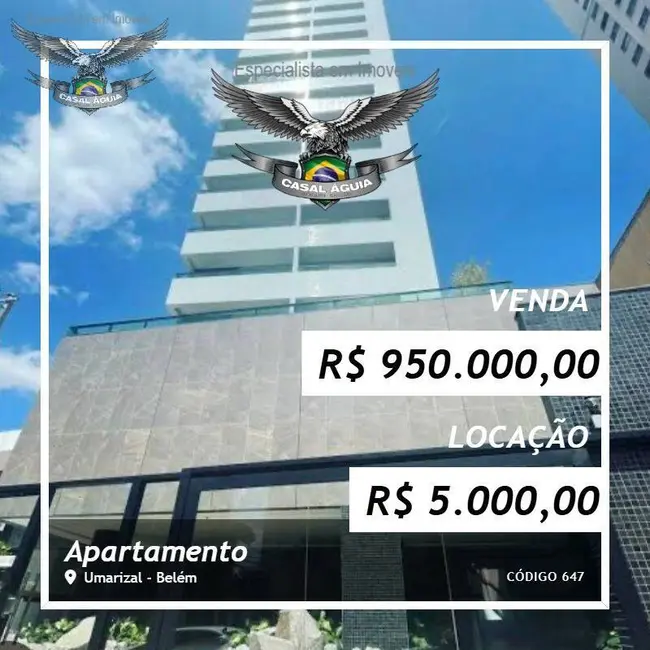 Foto 1 de Apartamento com 2 quartos à venda e para alugar, 68m2 em Umarizal, Belem - PA