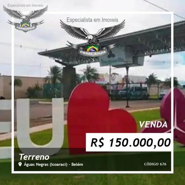 Foto 1 de Terreno / Lote à venda, 160m2 em Águas Negras (Icoaraci), Belem - PA