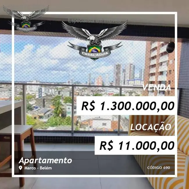 Foto 1 de Apartamento com 3 quartos à venda e para alugar, 100m2 em Marco, Belem - PA