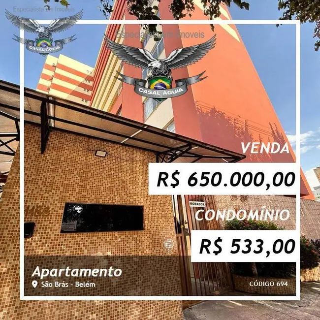 Foto 1 de Apartamento com 3 quartos à venda, 71m2 em São Brás, Belem - PA