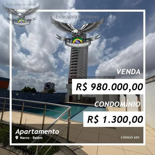 Foto 1 de Apartamento com 3 quartos à venda, 137m2 em Marco, Belem - PA