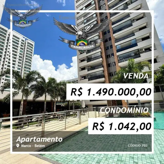 Foto 1 de Apartamento com 3 quartos à venda, 125m2 em Marco, Belem - PA