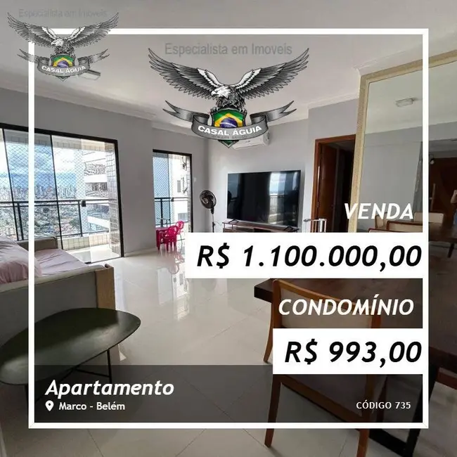 Foto 1 de Apartamento com 3 quartos à venda, 112m2 em Marco, Belem - PA