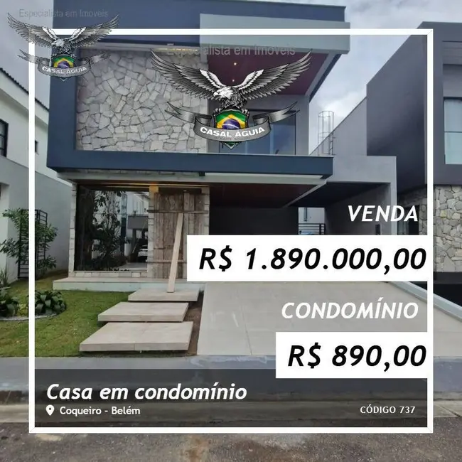 Foto 1 de Casa de Condomínio com 4 quartos à venda, 280m2 em Coqueiro, Belem - PA