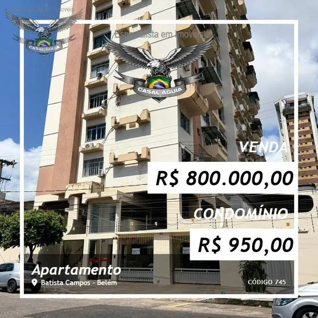 Foto 1 de Apartamento com 3 quartos à venda, 140m2 em Batista Campos, Belem - PA