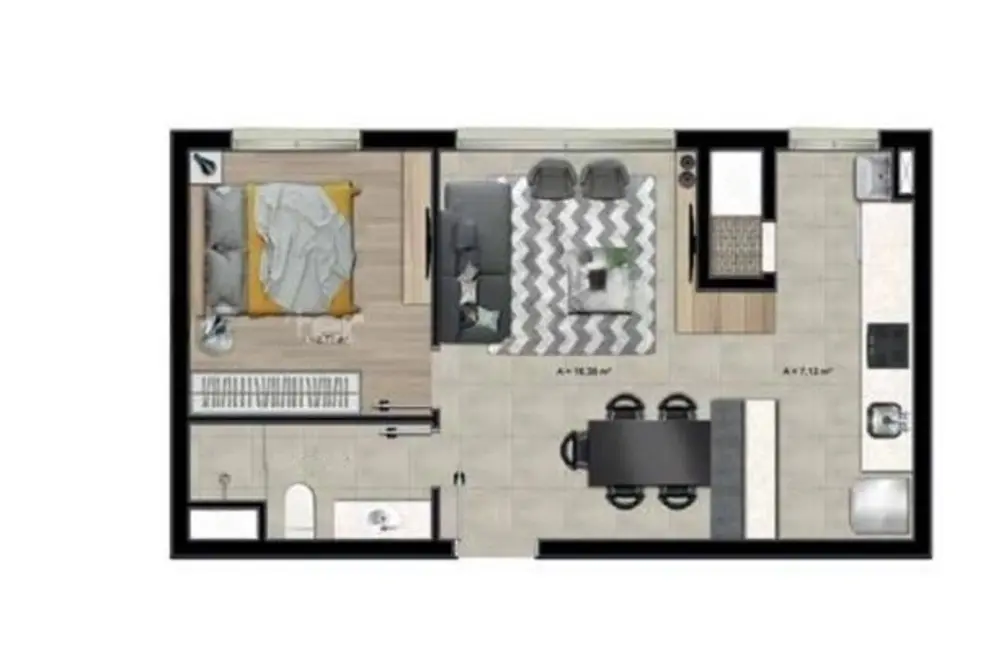 Foto 4 de Apartamento com 1 quarto à venda, 44m2 em Farroupilha, Porto Alegre - RS