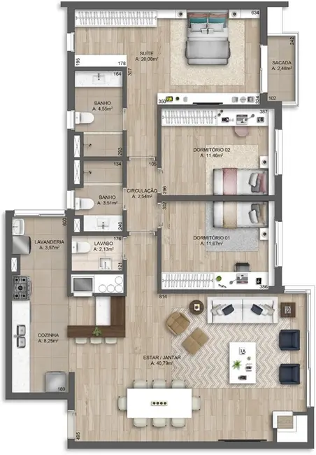 Foto 2 de Apartamento com 3 quartos à venda, 113m2 em Três Figueiras, Porto Alegre - RS