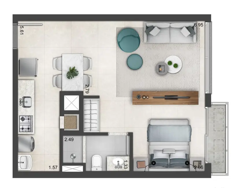 Apartamento com 2 quartos à venda, 69m2 em Mont Serrat, Porto Alegre - RS - imagem 6 Foto 6 de Apartamento com 2 quartos à venda, 69m2 em Mont Serrat, Porto Alegre - RS