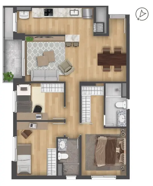 Apartamento com 2 quartos à venda, 65m2 em Petrópolis, Porto Alegre - RS - imagem 5 Foto 5 de Apartamento com 2 quartos à venda, 65m2 em Petrópolis, Porto Alegre - RS