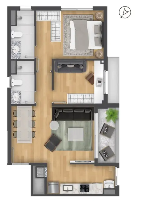 Apartamento com 3 quartos à venda, 81m2 em Petrópolis, Porto Alegre - RS - imagem 3 Foto 3 de Apartamento com 3 quartos à venda, 81m2 em Petrópolis, Porto Alegre - RS