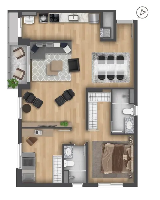 Apartamento com 3 quartos à venda, 81m2 em Petrópolis, Porto Alegre - RS - imagem 4 Foto 4 de Apartamento com 3 quartos à venda, 81m2 em Petrópolis, Porto Alegre - RS