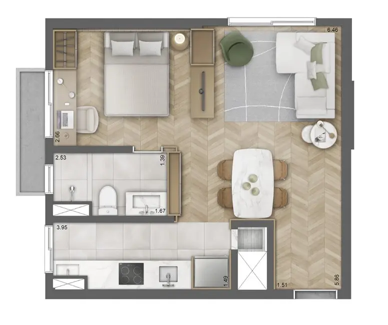 Kitnet à venda, 26m2 em Passo da Areia, Porto Alegre - RS - imagem 6 Foto 6 de Kitnet à venda, 26m2 em Passo da Areia, Porto Alegre - RS