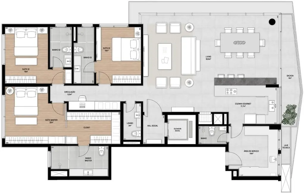 Apartamento com 3 quartos à venda, 200m2 em Rio Branco, Porto Alegre - RS - imagem 5 Foto 5 de Apartamento com 3 quartos à venda, 200m2 em Rio Branco, Porto Alegre - RS