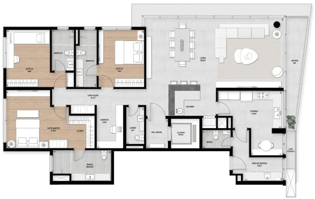 Apartamento com 3 quartos à venda, 200m2 em Rio Branco, Porto Alegre - RS - imagem 7 Foto 7 de Apartamento com 3 quartos à venda, 200m2 em Rio Branco, Porto Alegre - RS