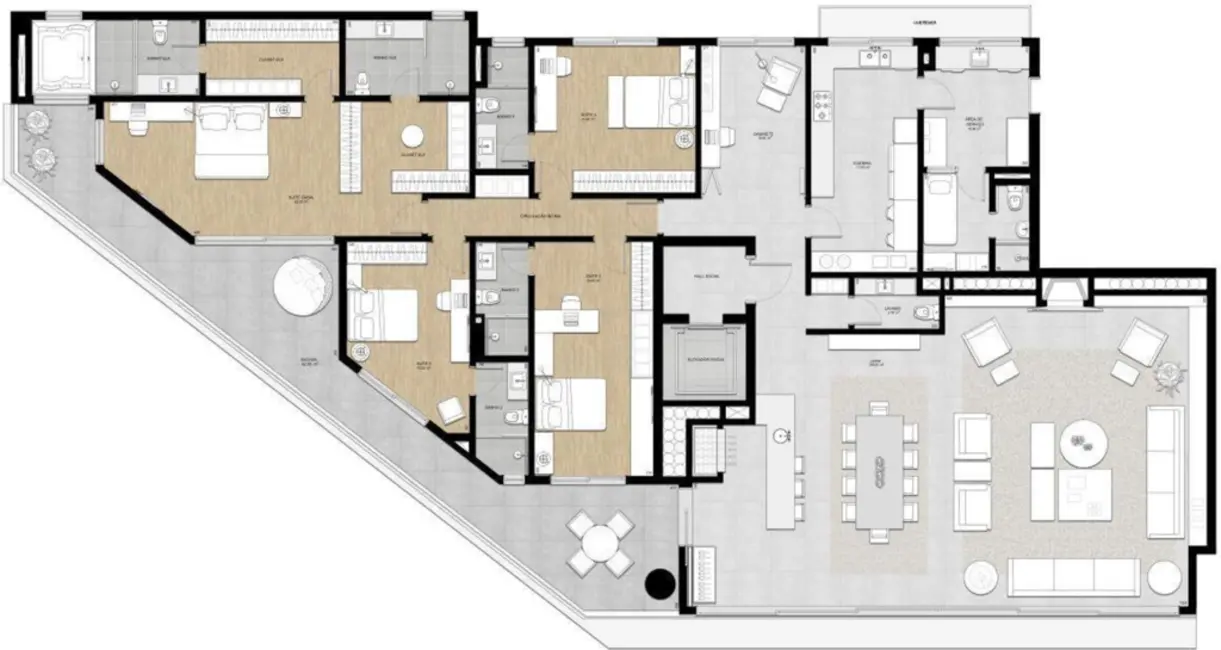 Foto 5 de Apartamento com 4 quartos à venda, 343m2 em Chácara das Pedras, Porto Alegre - RS