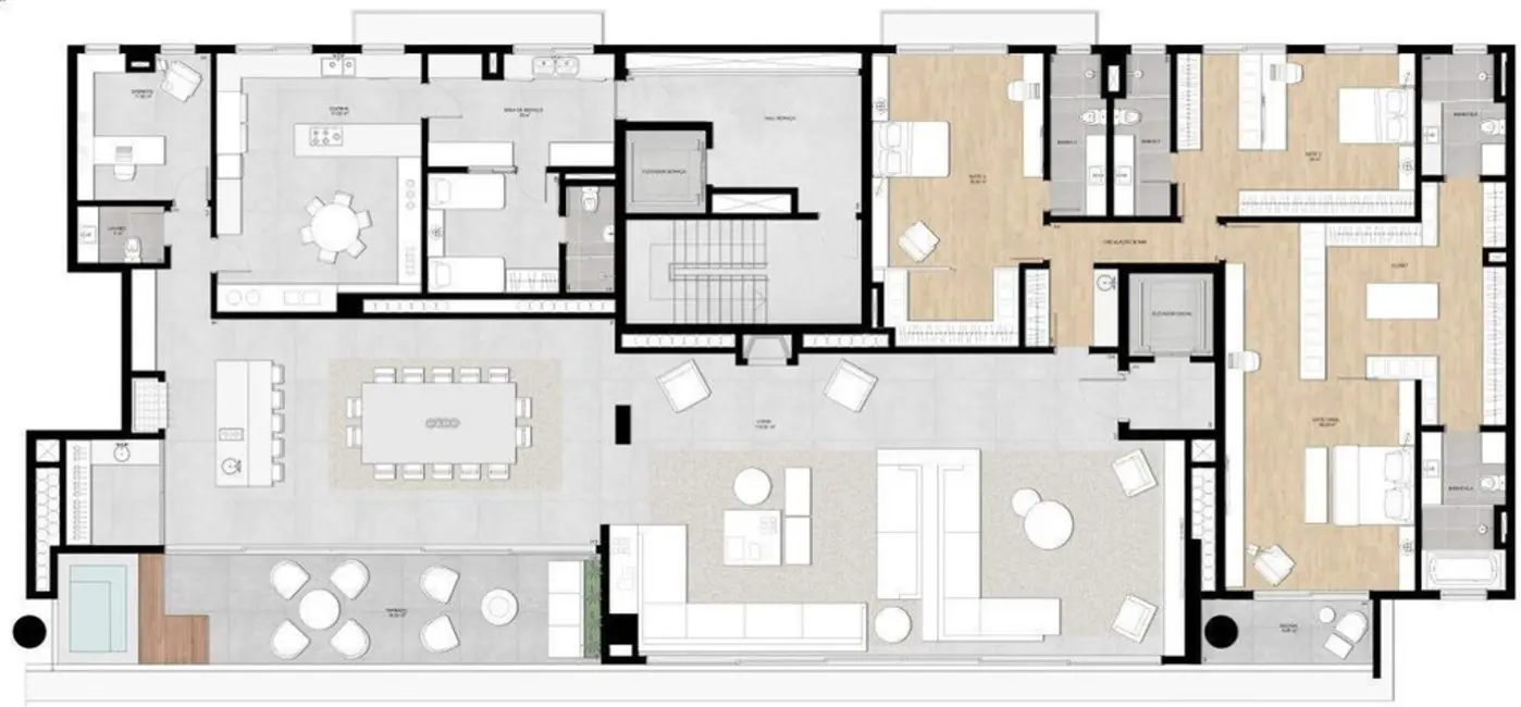 Foto 3 de Apartamento com 4 quartos à venda, 343m2 em Chácara das Pedras, Porto Alegre - RS