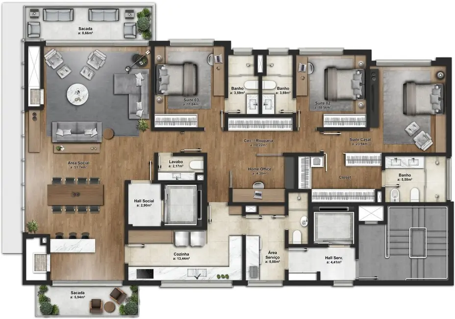 Foto 3 de Apartamento com 3 quartos à venda, 202m2 em Moinhos de Vento, Porto Alegre - RS