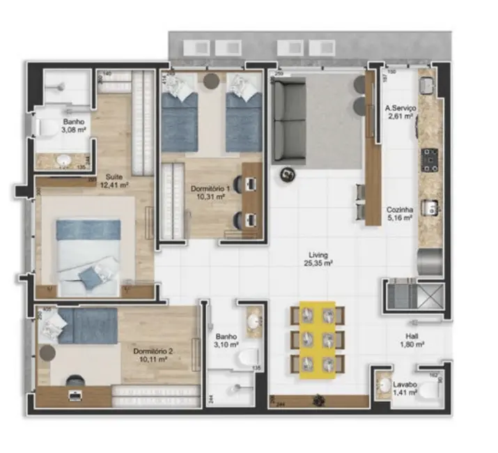 Apartamento com 3 quartos à venda, 88m2 em Petrópolis, Porto Alegre - RS - imagem 8 Foto 8 de Apartamento com 3 quartos à venda, 88m2 em Petrópolis, Porto Alegre - RS