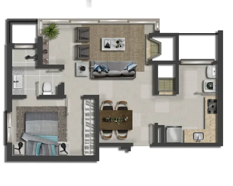 Foto 1 de Apartamento com 1 quarto à venda, 48m2 em Boa Vista, Porto Alegre - RS