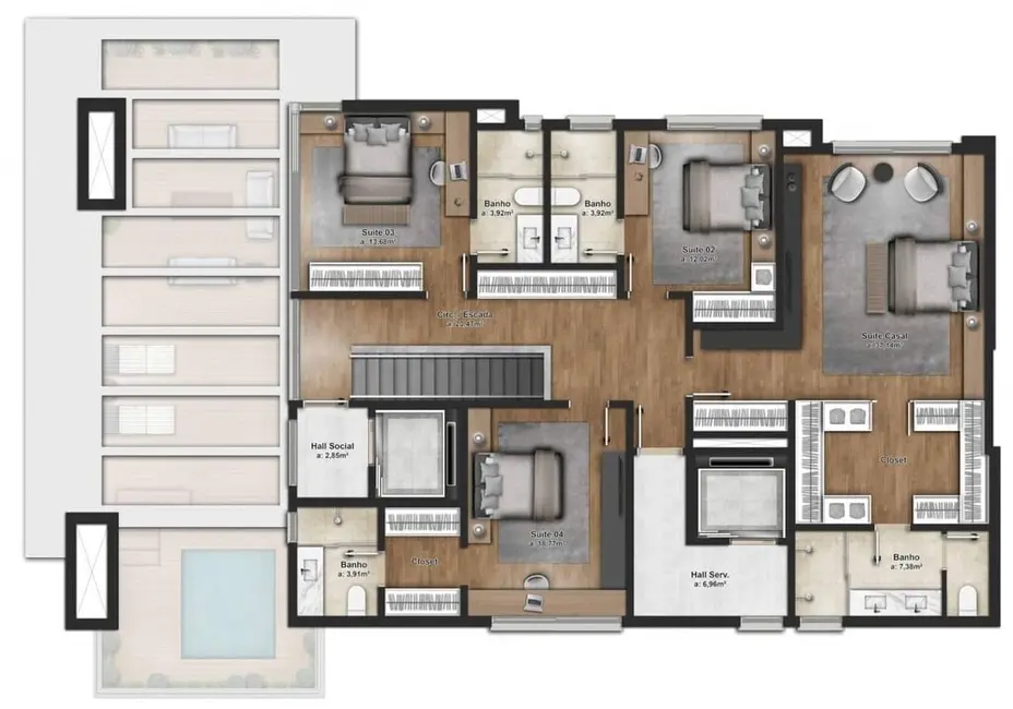 Apartamento com 4 quartos à venda, 344m2 em Moinhos de Vento, Porto Alegre - RS - imagem 7 Foto 7 de Apartamento com 4 quartos à venda, 344m2 em Moinhos de Vento, Porto Alegre - RS