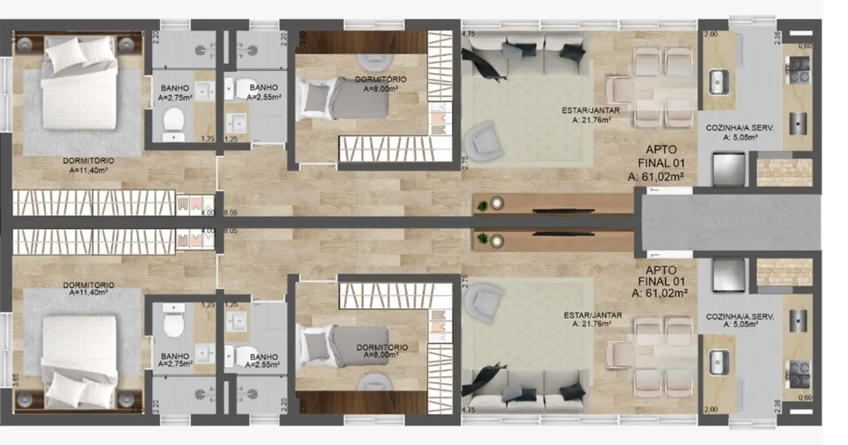 Foto 3 de Apartamento com 2 quartos à venda, 59m2 em Jardim Botânico, Porto Alegre - RS