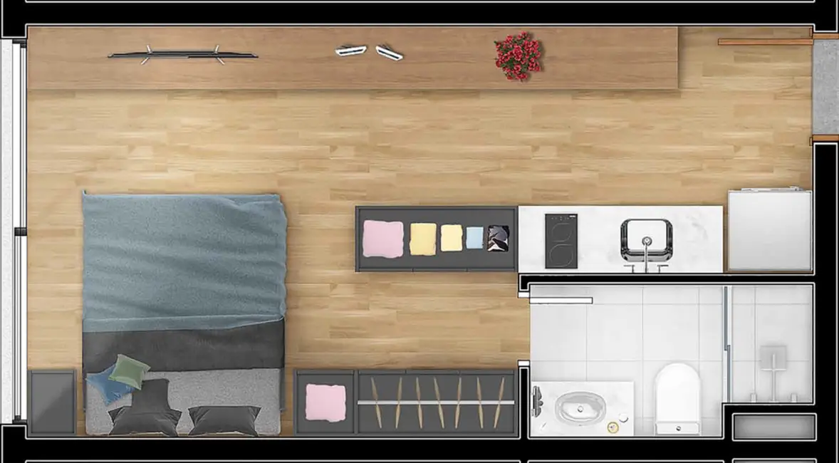 Foto 8 de Kitnet à venda, 36m2 em Petrópolis, Porto Alegre - RS