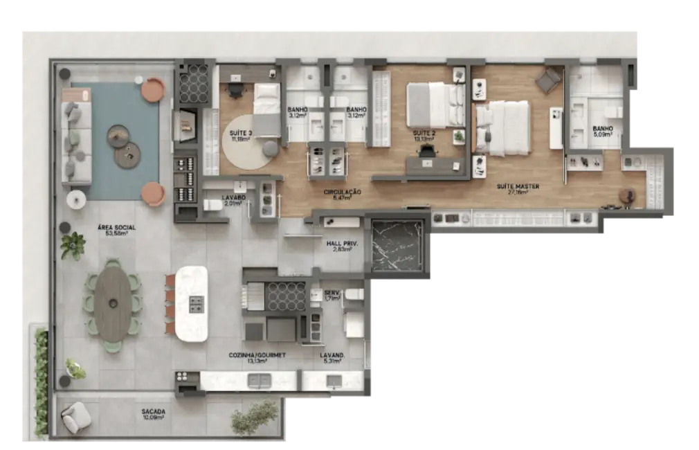 Apartamento com 3 quartos à venda, 187m2 em Bela Vista, Porto Alegre - RS - imagem 6 Foto 6 de Apartamento com 3 quartos à venda, 187m2 em Bela Vista, Porto Alegre - RS