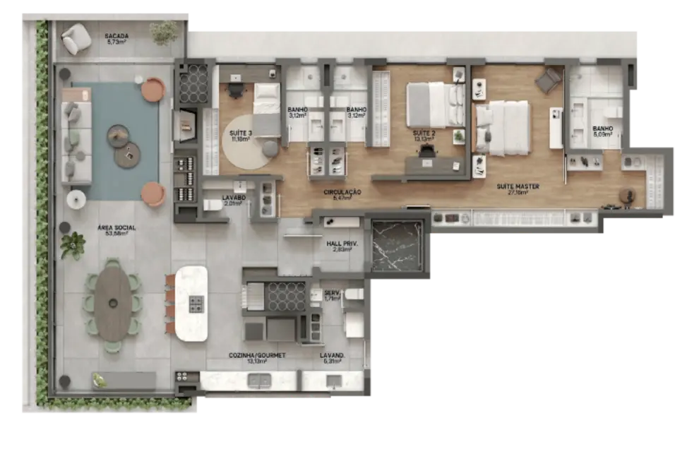 Apartamento com 3 quartos à venda, 187m2 em Bela Vista, Porto Alegre - RS - imagem 5 Foto 5 de Apartamento com 3 quartos à venda, 187m2 em Bela Vista, Porto Alegre - RS