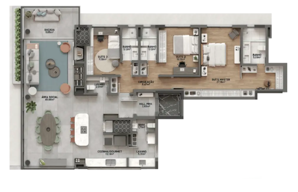 Foto 9 de Apartamento com 3 quartos à venda, 160m2 em Bela Vista, Porto Alegre - RS