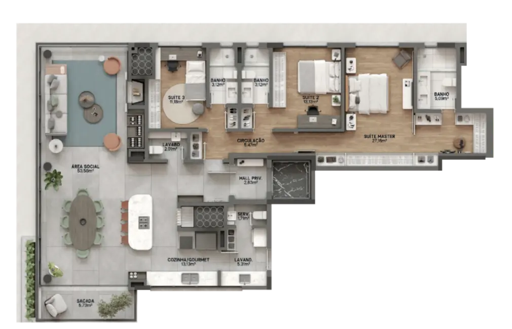 Foto 8 de Apartamento com 3 quartos à venda, 160m2 em Bela Vista, Porto Alegre - RS