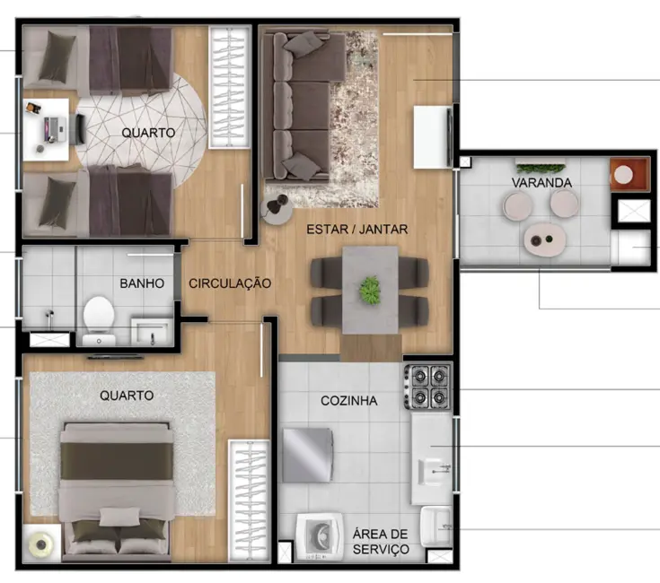 Foto 3 de Apartamento com 2 quartos à venda, 40m2 em Morro Santana, Porto Alegre - RS