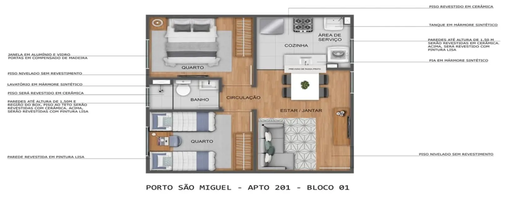 Foto 2 de Apartamento com 2 quartos à venda, 38m2 em Parque Santa Fé, Porto Alegre - RS