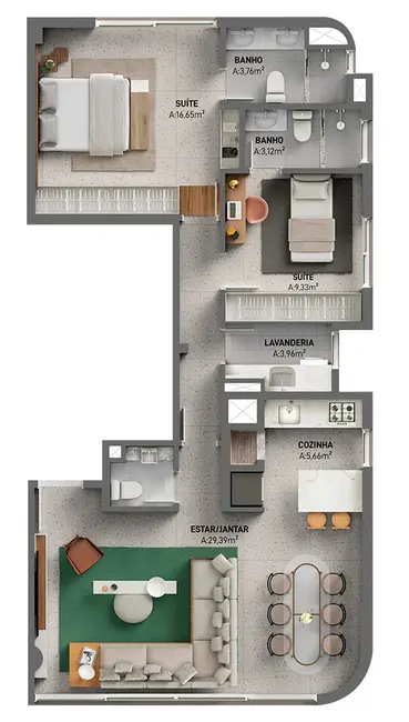 Apartamento com 2 quartos à venda, 93m2 em Moinhos de Vento, Porto Alegre - RS - imagem 9 Foto 9 de Apartamento com 2 quartos à venda, 93m2 em Moinhos de Vento, Porto Alegre - RS