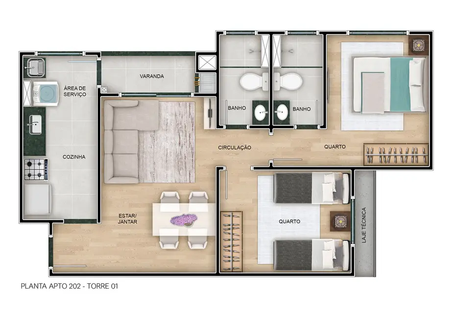 Foto 2 de Apartamento com 2 quartos à venda, 53m2 em Jardim Itu, Porto Alegre - RS