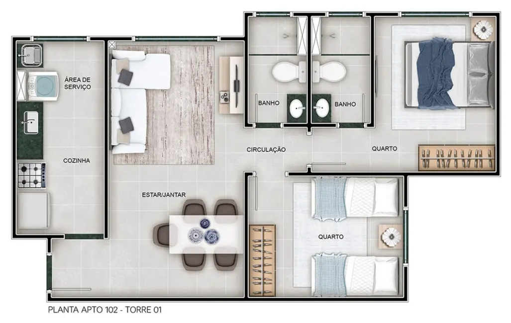 Foto 4 de Apartamento com 1 quarto à venda, 44m2 em Jardim Itu, Porto Alegre - RS