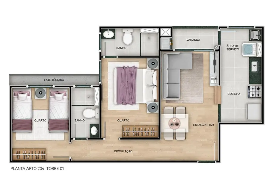 Foto 3 de Apartamento com 2 quartos à venda, 49m2 em Jardim Itu, Porto Alegre - RS