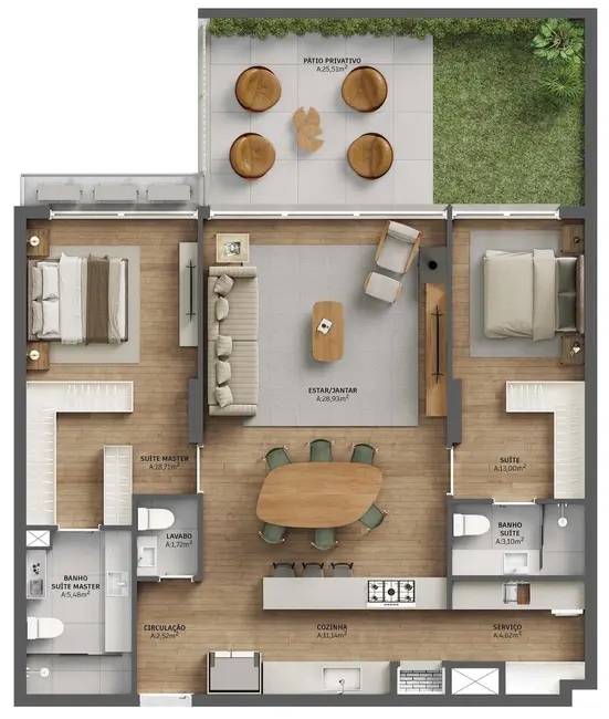 Apartamento com 2 quartos à venda, 116m2 em Menino Deus, Porto Alegre - RS - imagem 5 Foto 5 de Apartamento com 2 quartos à venda, 116m2 em Menino Deus, Porto Alegre - RS