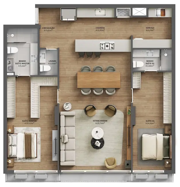 Apartamento com 2 quartos à venda, 128m2 em Menino Deus, Porto Alegre - RS - imagem 3 Foto 3 de Apartamento com 2 quartos à venda, 128m2 em Menino Deus, Porto Alegre - RS