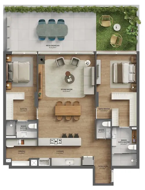 Apartamento com 2 quartos à venda, 128m2 em Menino Deus, Porto Alegre - RS - imagem 6 Foto 6 de Apartamento com 2 quartos à venda, 128m2 em Menino Deus, Porto Alegre - RS