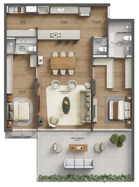 Apartamento com 2 quartos à venda, 128m2 em Menino Deus, Porto Alegre - RS - imagem 7 Foto 7 de Apartamento com 2 quartos à venda, 128m2 em Menino Deus, Porto Alegre - RS