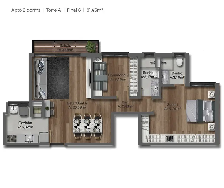 Foto 3 de Apartamento com 2 quartos à venda, 85m2 em Tristeza, Porto Alegre - RS