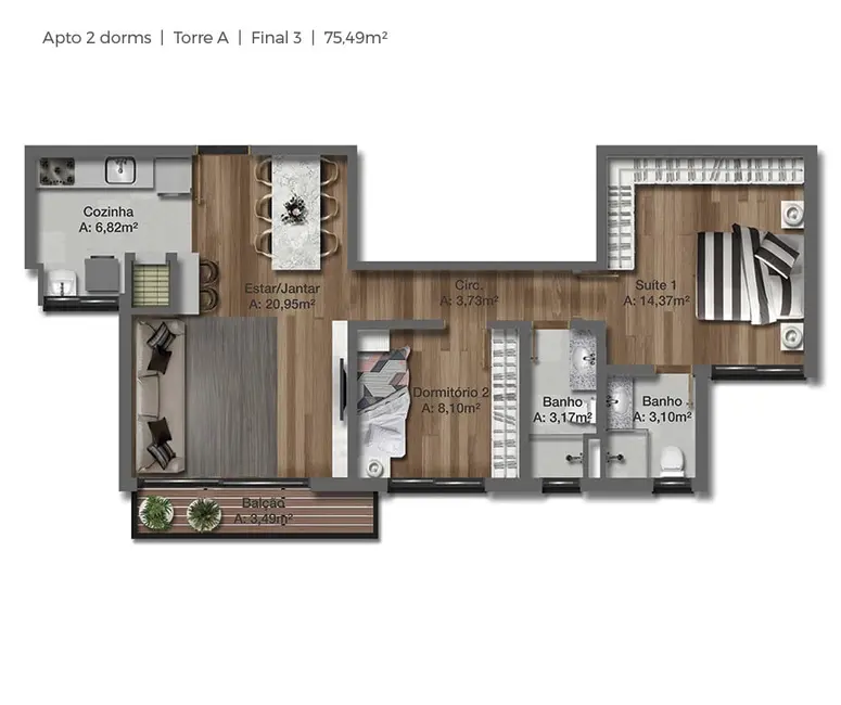 Foto 1 de Cobertura com 4 quartos à venda, 179m2 em Tristeza, Porto Alegre - RS