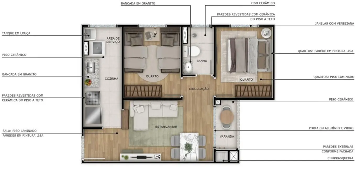 Foto 2 de Apartamento com 1 quarto à venda, 44m2 em Porto Alegre - RS