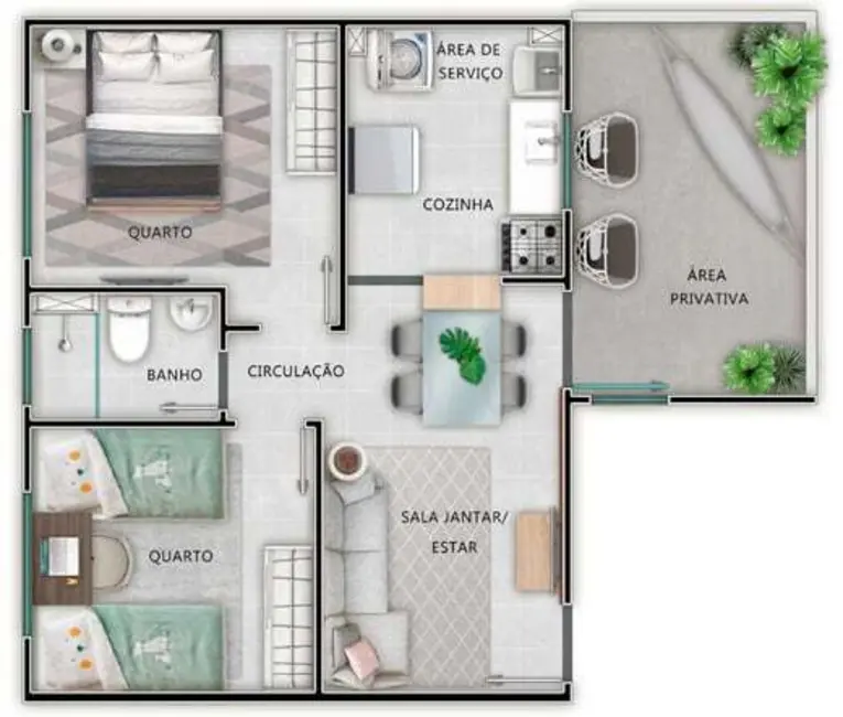 Foto 3 de Apartamento com 2 quartos à venda, 40m2 em Restinga, Porto Alegre - RS