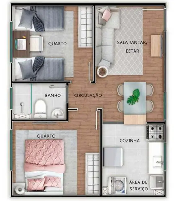 Foto 2 de Apartamento com 2 quartos à venda, 40m2 em Restinga, Porto Alegre - RS