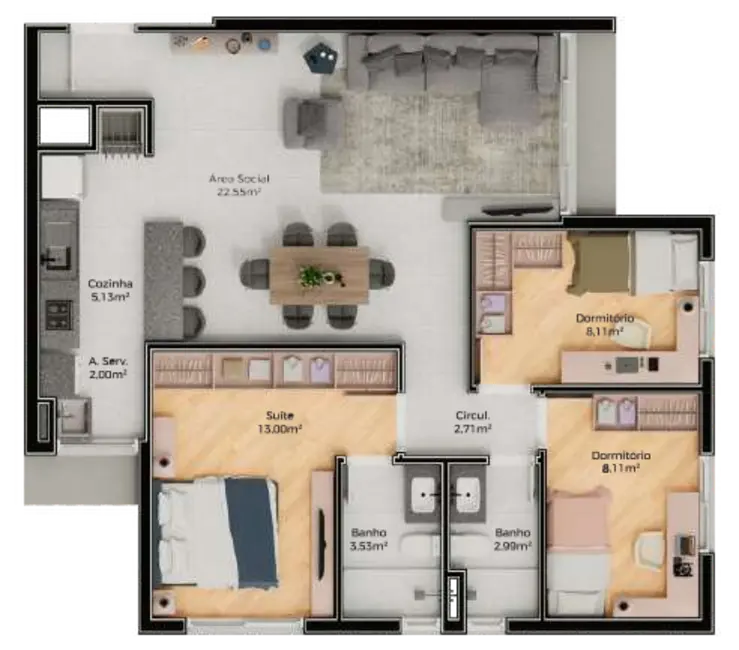 Foto 3 de Apartamento com 2 quartos à venda, 70m2 em Cristo Redentor, Porto Alegre - RS