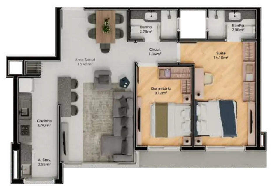 Foto 2 de Apartamento com 2 quartos à venda, 70m2 em Cristo Redentor, Porto Alegre - RS